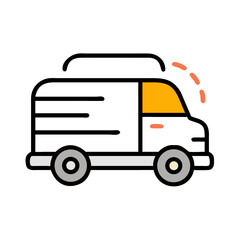 Fast Food Van in Motion Icon Design