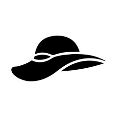 beach hat icon, beach hat silhouette vector illustration-simple silhouette illustration of beach hat, perfect for beach hat logos and icons