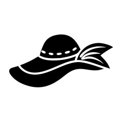 beach hat icon, beach hat silhouette vector illustration-simple silhouette illustration of beach hat, perfect for beach hat logos and icons