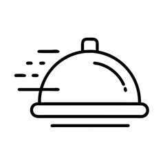 Food Cloche Moving for Express Delivery Icon Design