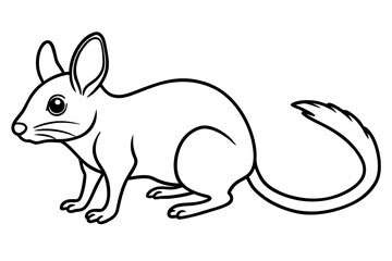 Minimal Jerboa Line Art