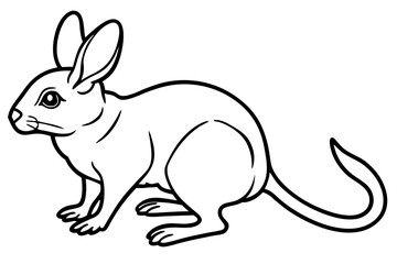 Minimal Jerboa Line Art