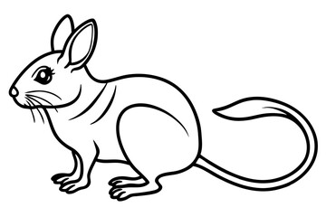 Minimal Jerboa Line Art