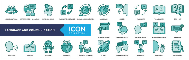 Language and Communication Solid Icon Collection