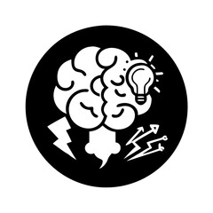 brainstorming icon icon, brainstorming icon silhouette vector illustration-simple silhouette illustration of brainstorming icon, perfect for brainstorming icon logos and icons