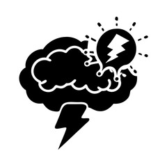 brainstorming icon icon, brainstorming icon silhouette vector illustration-simple silhouette illustration of brainstorming icon, perfect for brainstorming icon logos and icons