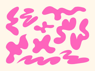 Abstract Pink Blob Shape Collection. A collection of 10 abstract pink blobs with playful curves and organic flow perfect for creative accents and modern layouts