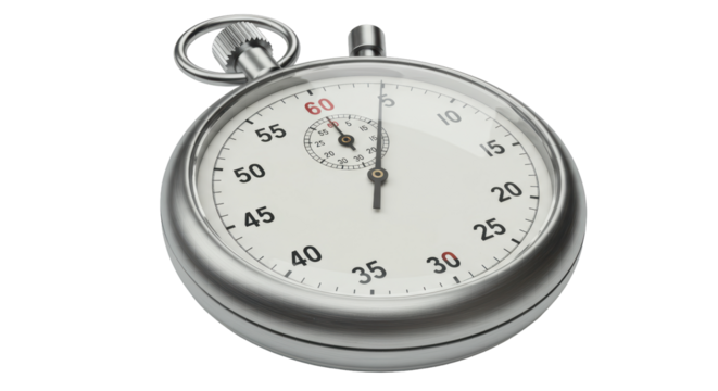 Isolated Silver Chronometer