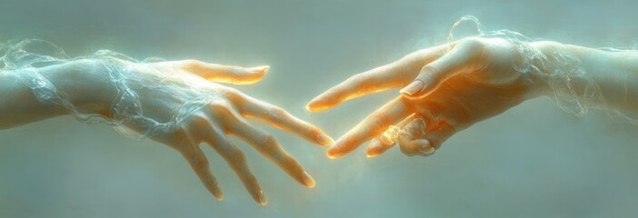 Two male hands reaching out for help in a minimalist setting with dramatic lighting on a white background