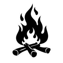 campfire icon, campfire silhouette vector illustration-simple silhouette illustration of campfire, perfect for campfire logos and icons