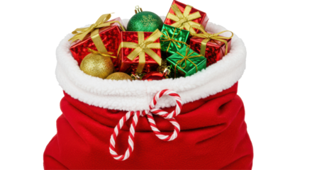 Isolated Christmas Sack Full of Gifts