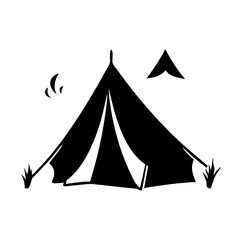 Fototapeta premium camp tent icon, camp tent silhouette vector illustration-simple silhouette illustration of camp tent, perfect for camp tent logos and icons