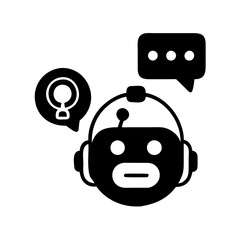 chatbot icon icon, chatbot icon silhouette vector illustration-simple silhouette illustration of chatbot icon, perfect for chatbot icon logos and icons