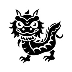 chinese new year dragon icon, chinese new year dragon silhouette vector illustration-simple silhouette illustration of chinese new year dragon, perfect for chinese new year dragon logos and icons