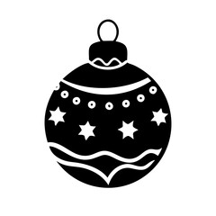 christmas ornament icon, christmas ornament silhouette vector illustration-simple silhouette illustration of christmas ornament, perfect for christmas ornament logos and icons