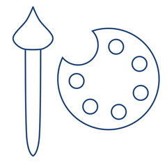 Doodle paint art illustration Icon that can be used for sticker, book, mandala, scrapbook, icon, decorative, etc. with aesthetic colorful blue color