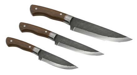 Isolated Set of Kitchen Knives