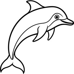 Modern Dolphin Line Drawing
