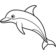 Modern Dolphin Line Drawing