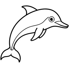 Modern Dolphin Line Drawing