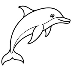 Fototapeta premium Modern Dolphin Line Drawing