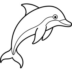 Modern Dolphin Line Drawing