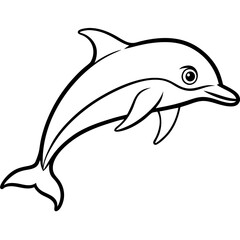 Modern Dolphin Line Drawing