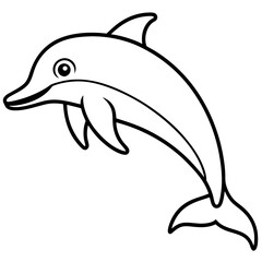 Modern Dolphin Line Drawing