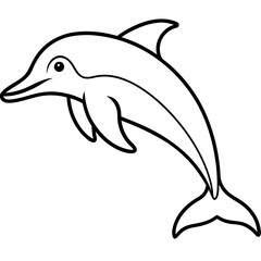 Modern Dolphin Line Drawing