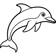 Modern Dolphin Line Drawing