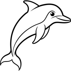 Modern Dolphin Line Drawing