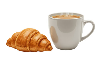 Isolated coffee and croissant
