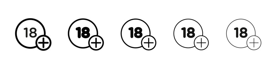 18 Plus icon Symbol mark in Outline style