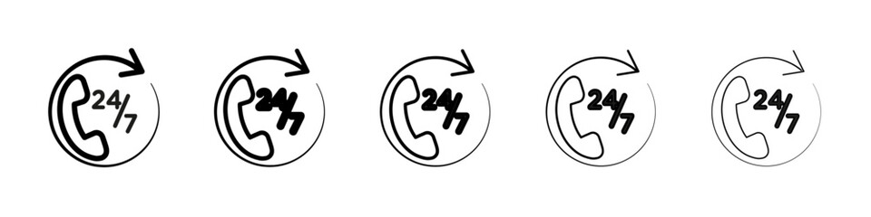24 7 Emergency call services icon Symbol mark in Outline style