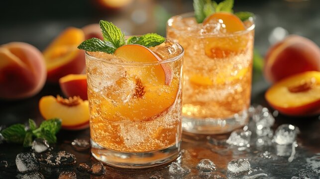 Peach iced tea refreshment beverages