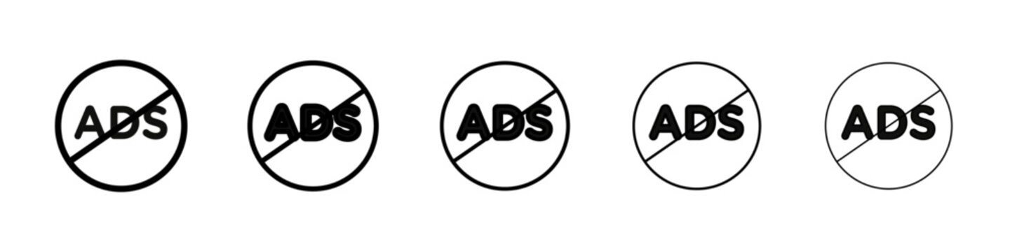 Ad blocker icon Symbol mark in Outline style