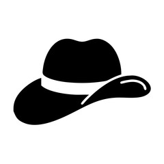 country hat icon, country hat silhouette vector illustration-simple silhouette illustration of country hat, perfect for country hat logos and icons