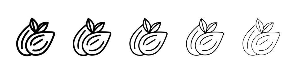 Almond icon Symbol mark in Outline style