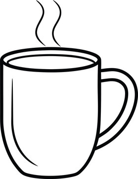 steaming coffee mug outline clip art preview