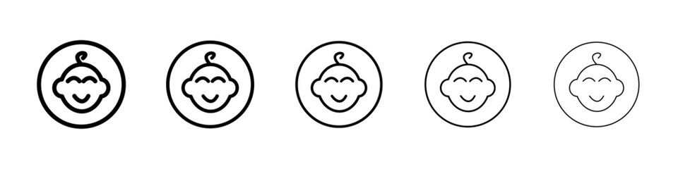 Baby boy icon Symbol mark in Outline style