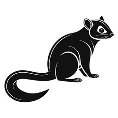 Sugar Glider Silhouette with Curved Tail Design