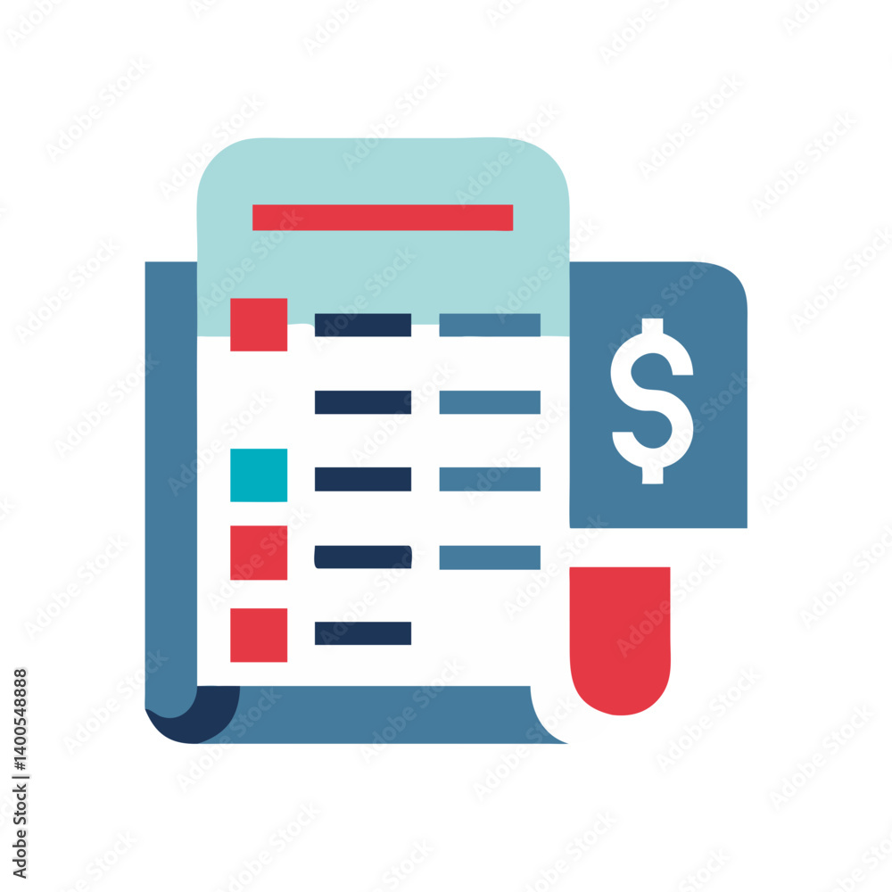 Poster ledger icon displaying financial data and payment details