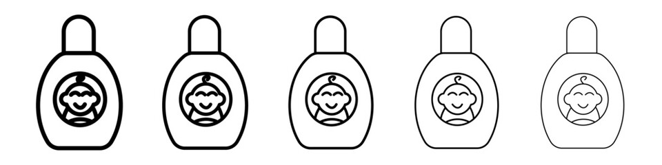 Baby shampoo icon Symbol mark in Outline style