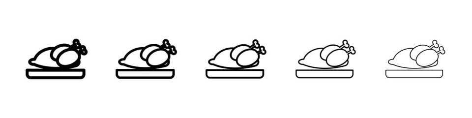 Baked turkey icon Symbol mark in Outline style