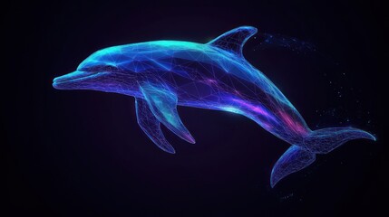 Fototapeta premium Abstract Dolphin in Flight