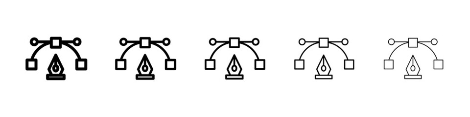 Bezier icon Symbol mark in Outline style