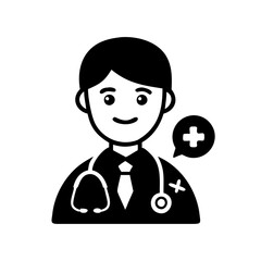 doctor and health symbol icon, doctor and health symbol silhouette vector illustration-simple silhouette illustration of doctor and health symbol, perfect for doctor and health symbol logos and icons