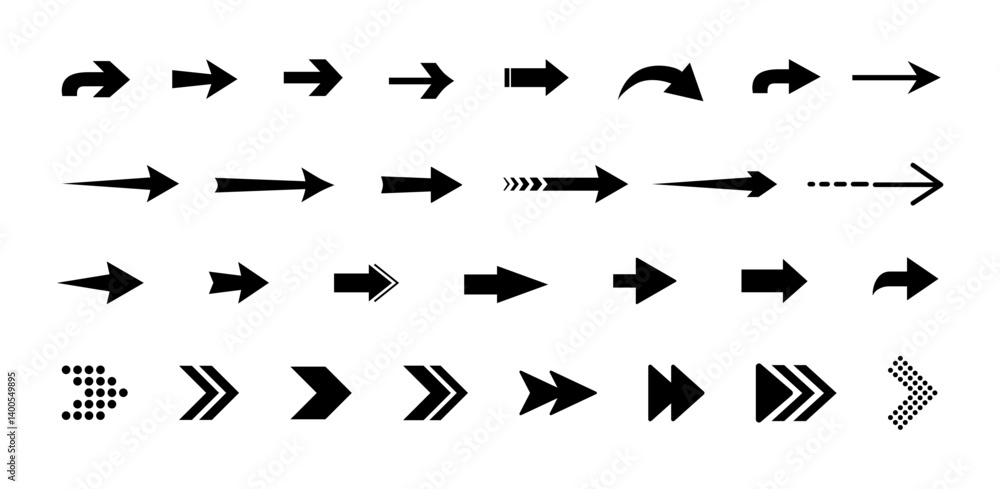 Aufkleber arrow icon. arrow vector collection. arrow. cursor. collection different arrow signs. black arrows i