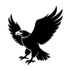 eagle icon, eagle silhouette vector illustration-simple silhouette illustration of eagle, perfect for eagle logos and icons