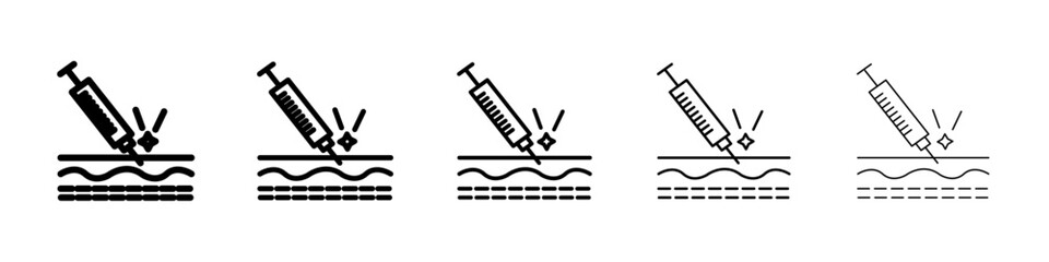 Botox injection icon Symbol mark in Outline style